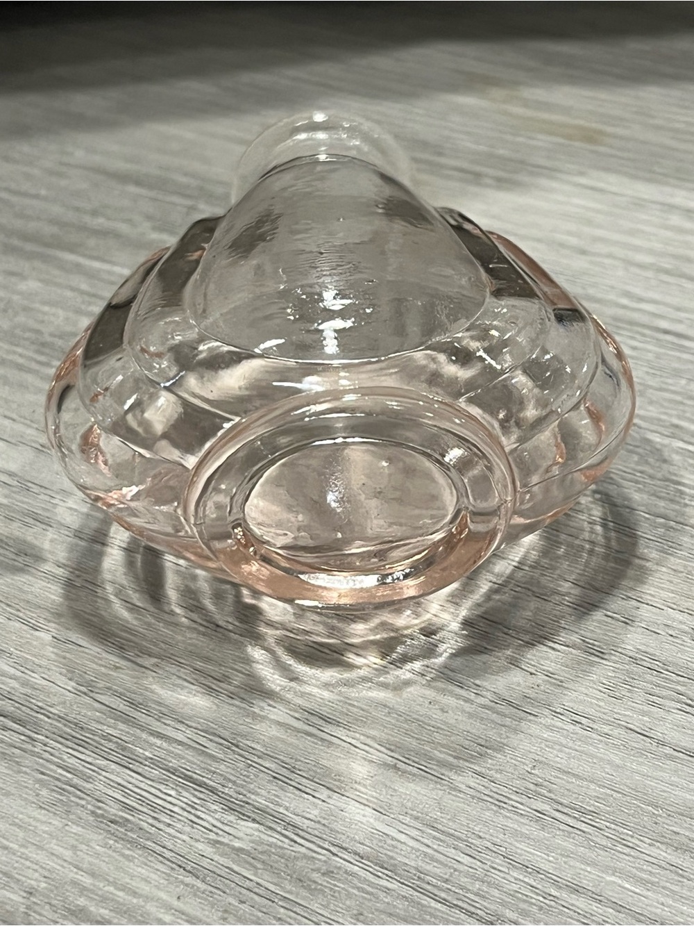 Vtg Pretty Pink Double Daisy Top Perfume Bottle with Ground Stopper 4.25", Empty - Picture 10 of 11